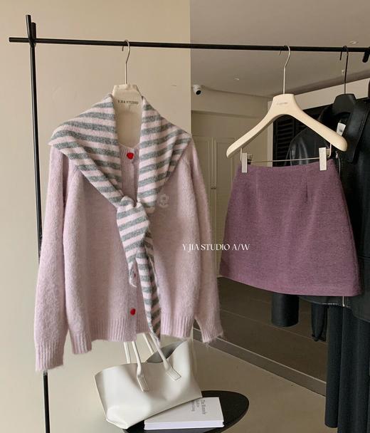 老米优品🎈 3月8日起发货！《带披肩！刺绣小花朵爱心扣针织开衫》含9.4%绵羊毛，柔软亲肤，保暖舒适。 商品图9