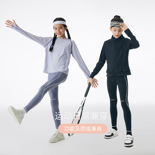 onmygame【莱卡瑜伽裤】女童高弹力运动紧身裤儿童鲨鱼裤长裤 商品图4