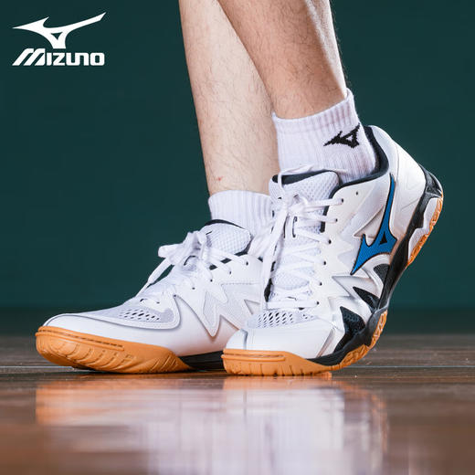 Mizuno美津浓乒乓球鞋专业女款男款运动鞋81GA211027白蓝色透气舒适抓地耐磨 商品图5