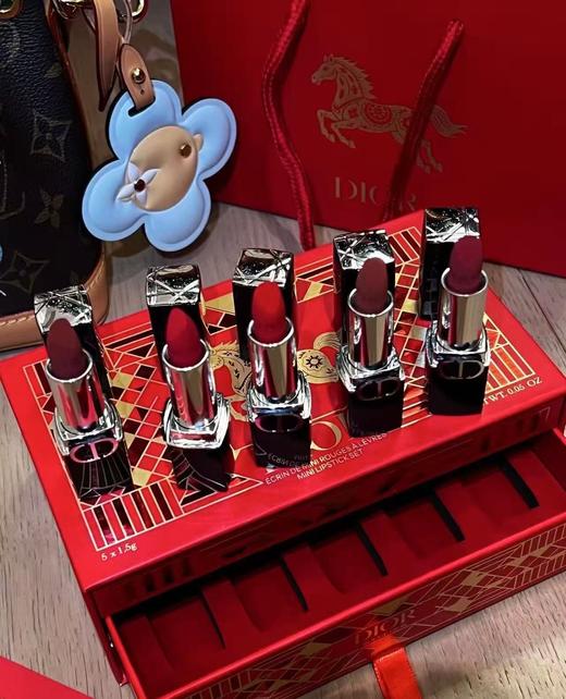 【美丽全开】DIOR/迪奥 2026马年限定丝绒口红礼盒1.5g*5 （#999丝绒#720丝绒#188丝绒#228丝绒#888丝绒）两款礼盒随机发 商品图3