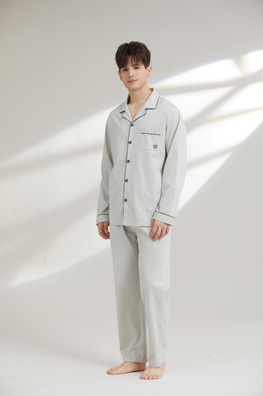 【7.5折新品体验】【秀黛】男翻领长袖套装/女翻领纯色长袖套装男/女春秋家居服睡衣【有M码】W1550006TW1551011T【门店同款】 商品图3