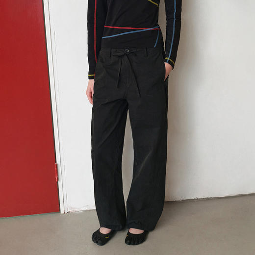 714street弧线分割阔腿直筒裤2026春季新品潮牌宽松休闲男女长裤 商品图2