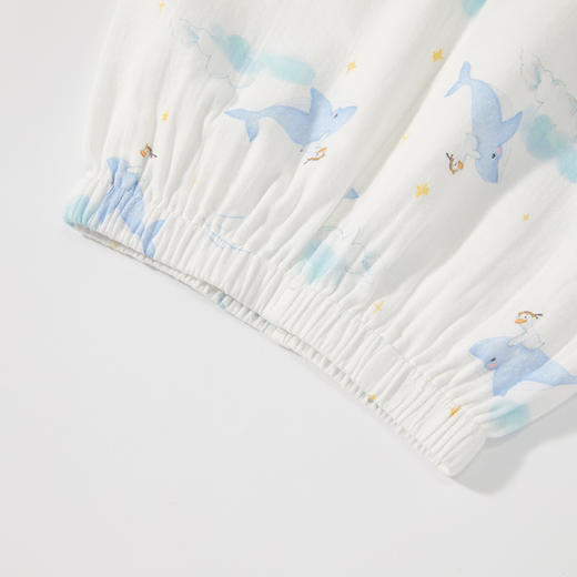 怡比云鲸之境家居长袖开襟套装HY26SPN103白蓝色调（90#-130#） 商品图11