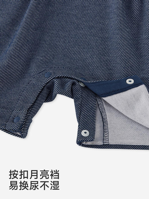 英氏新生儿衣服男宝宝帅气小王子仿牛仔哈衣爬爬服YRHAJ1S045A 商品图2
