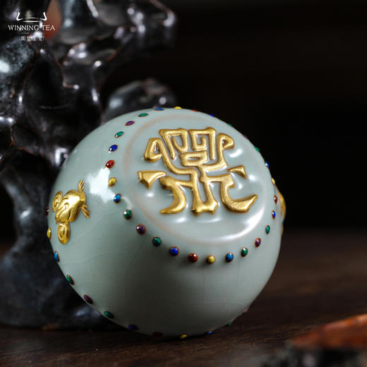 问鼎汝瓷鼎峰系列天青鼠首七宝战鼓杯 商品图4