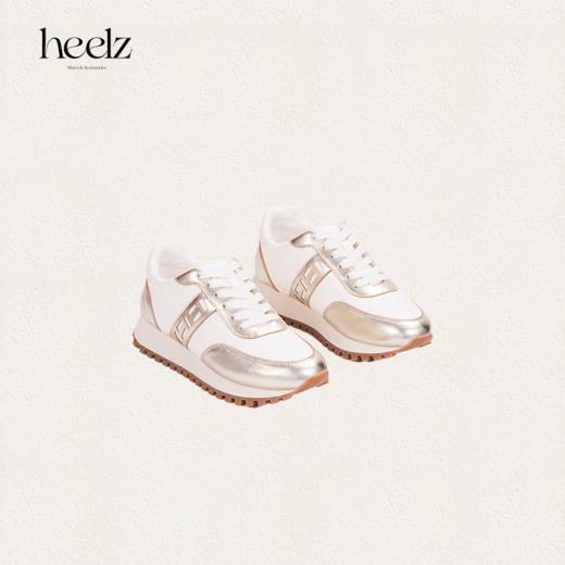 heelz设计师手工鞋履 ｜H繁花设计款真皮运动休闲鞋白金3公分 商品图2