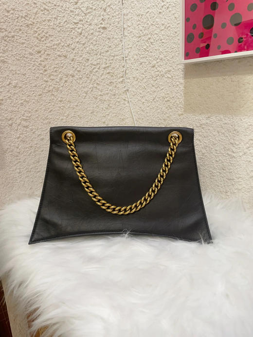 巴黎世家 crush 黑金 油蜡牛皮 大号 沙漏包 商品图1