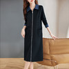 休闲卫衣连衣裙女2025新款春秋季大码女装胖mm中长款翻领长袖裙子 商品缩略图2