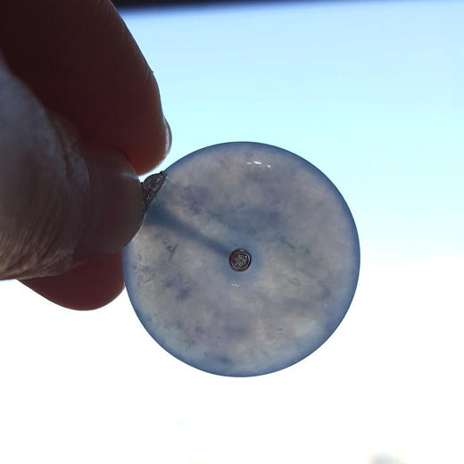 【天然正品】A货翡翠AU750收藏级白金镶钻镶天然细腻冰种紫罗兰平安扣翡翠吊坠项链38.9*29.1*7.1MM（皆取最大值）190126NJS15 商品图9