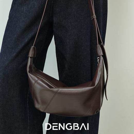 登白DENGBAI 羊皮牛角包新款饺子包斜挎女包头层羊皮 商品图0