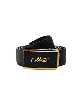 callisto黑色牛皮革皮带