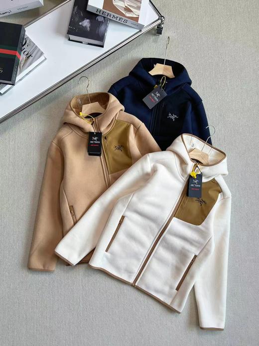 F012819秋冬情侣款加厚绒摇粒绒连帽夹克外套 商品图0