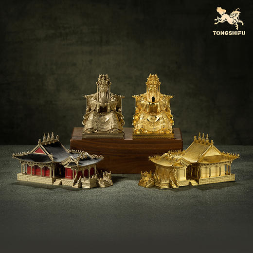铜师傅 见微系列《五爷庙》 桌面龙王庙寺庙铜工艺品家居摆件 商品图9
