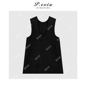 04-3潘依绣丁丁宠粉法式简约气质带口袋背心裙 Q6519