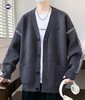 F012834新款四色高品质刺绣宽松版拼色情侣款毛衣 商品缩略图4