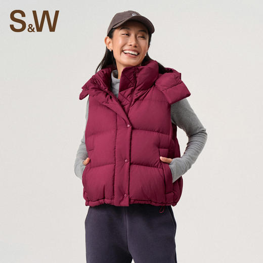 【sw速惟】短款运动羽绒服女士无袖保暖白鸭绒1517 商品图3