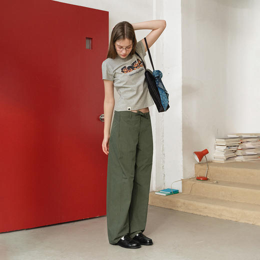 714street弧线分割阔腿直筒裤2026春季新品潮牌宽松休闲男女长裤 商品图3