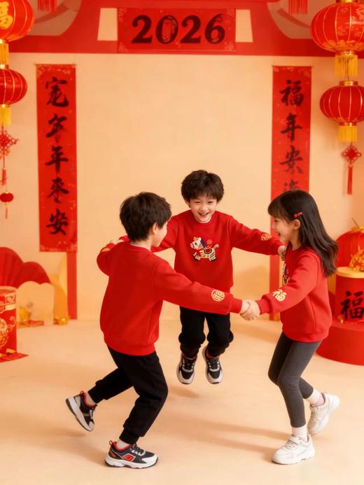 F012818马年重工刺绣马上有福拜年服加绒卫衣 商品图3