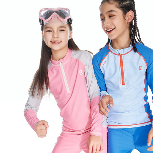 onmygame女童泳衣男童泳衣裤夏季儿童泳衣防晒分体套装抗氯速干 商品图3