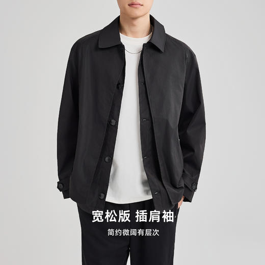 墨麦客男装2025年秋季新款翻领插肩袖夹克男士巴尔玛肯版型外套男 商品图1