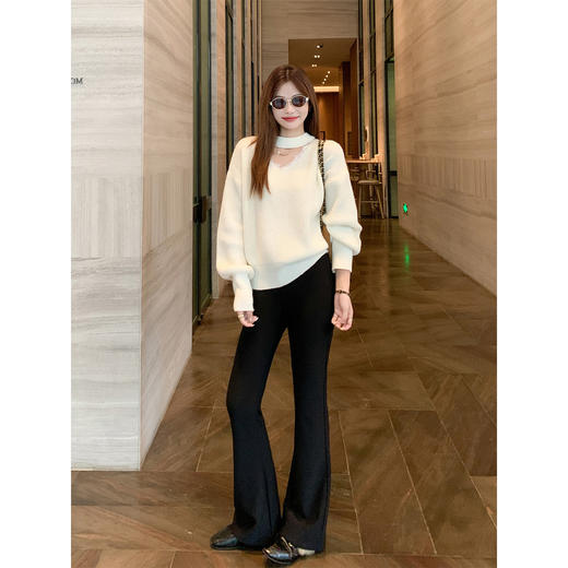 <曾小咸推荐>2.9现货秒杀 ！微信超特价！韩系挂脖v领毛衣 日常179.99 立减90 秒杀89.99！！ 商品图3