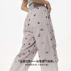 马登纯棉薄款直筒阔腿山系伞兵裤松紧腰印花休闲工装长裤子女士春 商品缩略图4