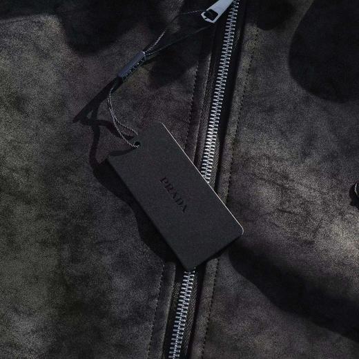 F012807美式复古荔枝纹水貂绒座山雕连帽棉服cleanfit重磅PU皮夹克 商品图11