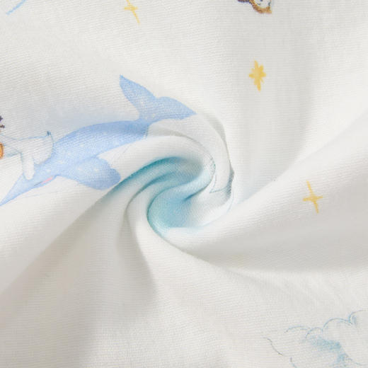 怡比云鲸之境家居长袖开襟套装HY26SPN103白蓝色调（90#-130#） 商品图14