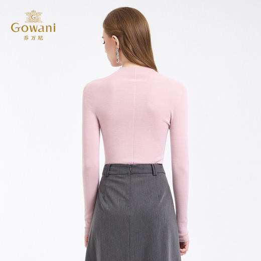 【三色可选】【100%绵羊毛】乔万尼新品云柔亲肤半高领长袖羊毛衫打底衫ED4M805 商品图9