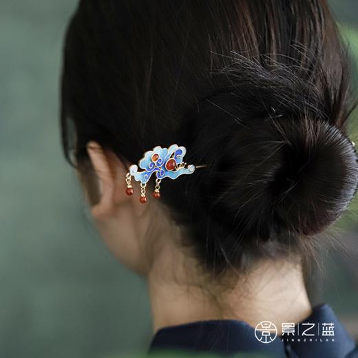 【彼达思】景之蓝  云卷舒发髻 珐琅饰品 商品图3
