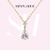ShiningHouse[培育] 18k金钻石项链 水滴形1克拉钻人工真钻人造钻石K金项链可调节时尚钻石项链多钻组合悦己送礼臻选【此商品不支持7天无理由退货退款】预计3日发货 商品缩略图0