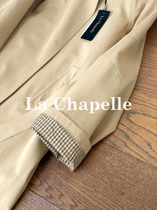 拉夏贝尔/La Chapelle英伦风垂感宽松显瘦风衣外套通勤休闲立领大衣 商品图9