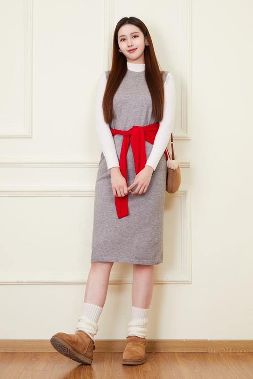 SUPIN 极简休闲叠穿针织背心连衣裙 22020 商品图1