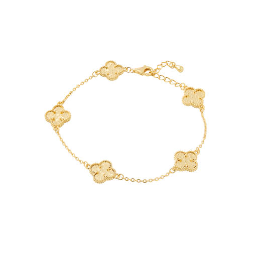 三彩2026新款国风四叶窗花手链锤纹肌理光泽小众轻奢优雅通勤约会 商品图1