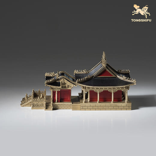 铜师傅 见微系列《五爷庙》 客厅桌面龙王庙寺庙铜工艺品家居摆件 商品图2