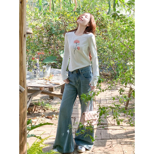 <曾小咸推荐>3.17现货秒杀 ！微信超特价！韩系设计感印花长袖 日常139.99 立减80 秒杀59.99！！ 商品图2