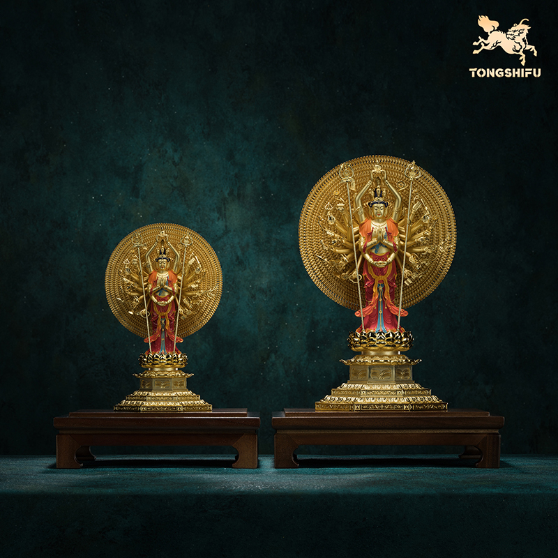 铜师傅 见微系列《般若千臂》千手观音佛像摆件 家居工艺品