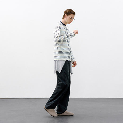 714street轻薄条纹长袖上衣2026春季新款潮牌休闲圆领混纺T恤男女 商品图4