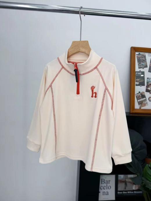 F012817柔软亲肤保暖德绒半拉链儿童打底衫拜年服 商品图5
