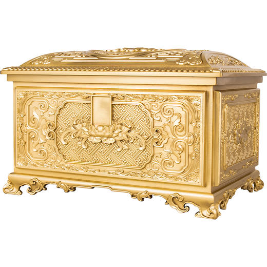 铜制骨灰盒恒款·莲庭寿韵款红花梨木男女寿盒 商品图2