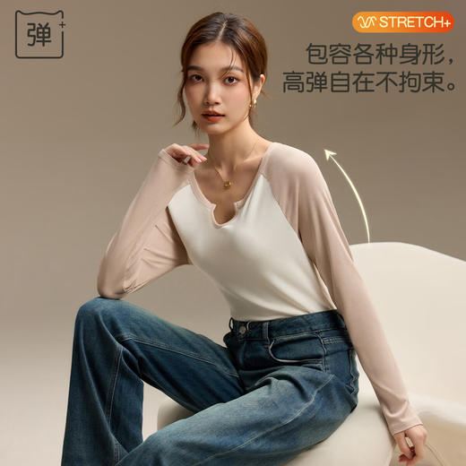 【M-2XL】【猫人】女士中领打底衫保暖上衣 商品图4