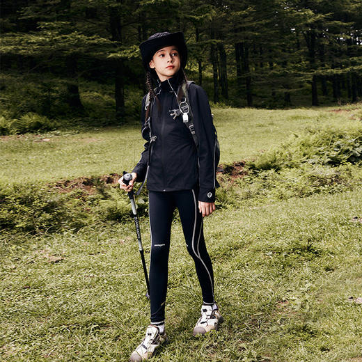 onmygame【莱卡瑜伽裤】女童高弹力运动紧身裤儿童鲨鱼裤长裤 商品图2