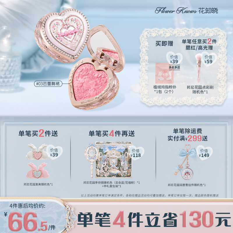 【新品开售】花知晓邦尼花园系列冻干腮红膨胀色氛围色