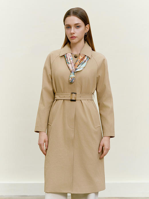 【单排扣腰带风衣】26年春季新品女士中长款防风外套 商品图2