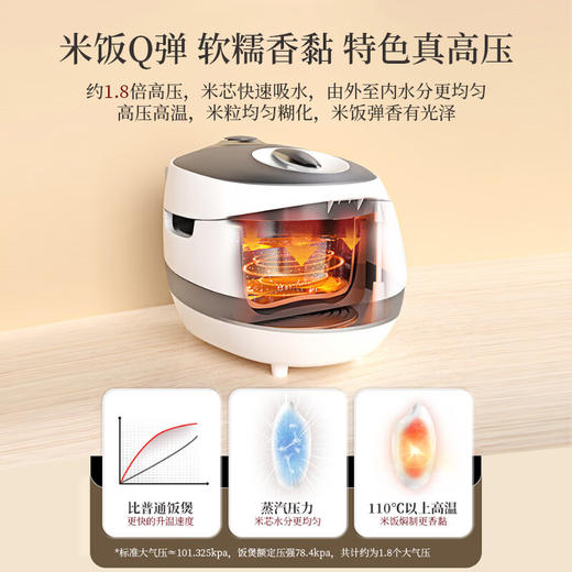 福库（CUCKOO）白珊瑚电饭煲高压IH加热原装进口电饭锅 智能预约中韩双语自动洗涤家用多功能锅 HZ0650FW 3L 商品图3