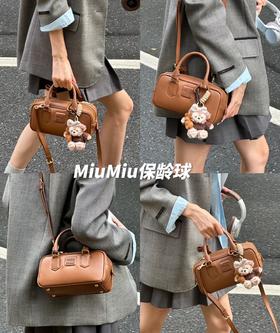 Miu家一包难求保龄球纯皮单肩斜挎包