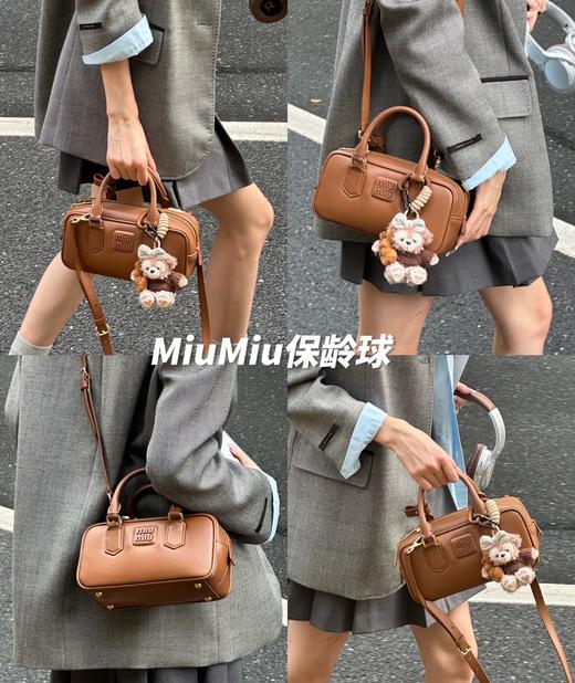 Miu家一包难求保龄球纯皮单肩斜挎包 商品图0