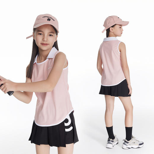 onmygame女童背心夏季无袖运动上衣吸湿速干2024新款儿童POLO领 商品图3