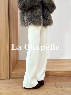 专柜实拍【山羊绒+桑蚕丝】拉夏贝尔/La Chapelle惊喜好穿！磨毛松紧高腰抽绳侧口袋宽松慵懒显瘦休闲裤