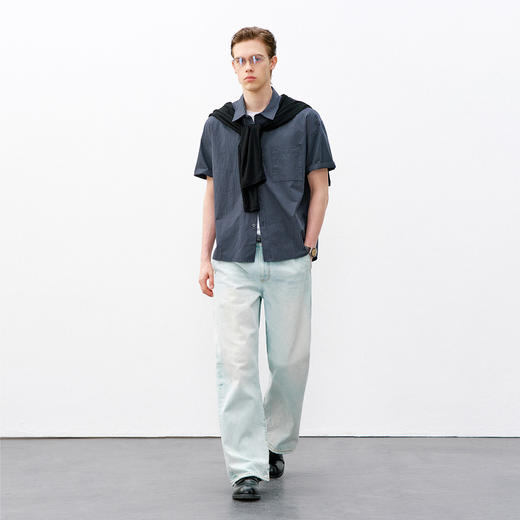 714street美式复古细格纹短袖衬衫2026新款春季纯棉格子衬衣男女 商品图2